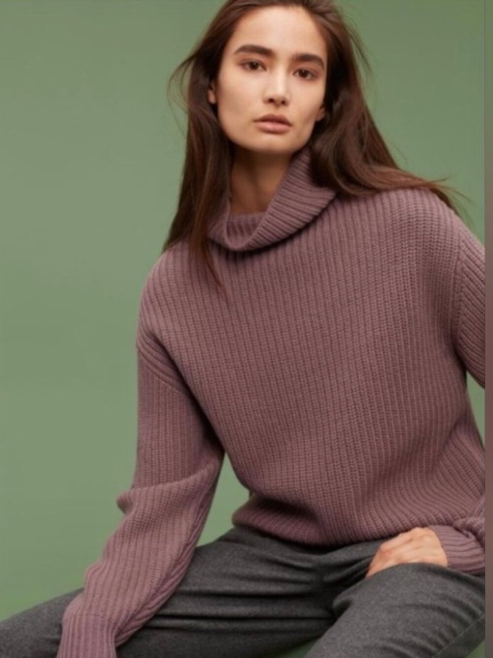 Wilfred Mauve 100% Merino Wool Montpellier Mockneck Sweater